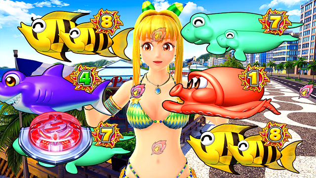 三洋物産「CR ギンギラパラダイス 情熱カーニバル」の筐体画像