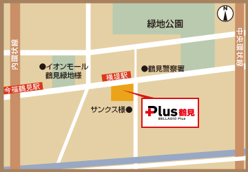 ベラジオPlus鶴見店の地図