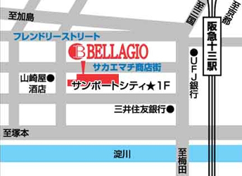 ベラジオ十三店の地図